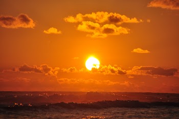 Scenic View of Ocean During Sunset