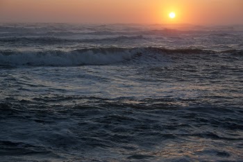 Scenic View Of Ocean During Sunset