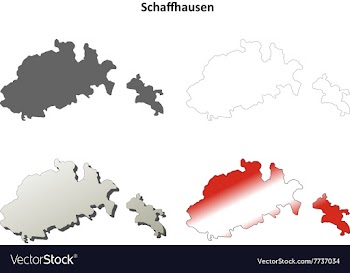 Schaffhausen blank detailed outline map set vector image
