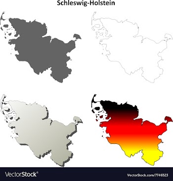 Schleswig-Holstein blank outline map set vector image