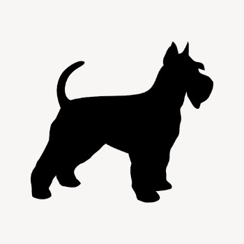 Schnauzer dog silhouette collage element, | Free PSD - rawpixel