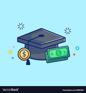 scholarship graduation cap and money cartoon