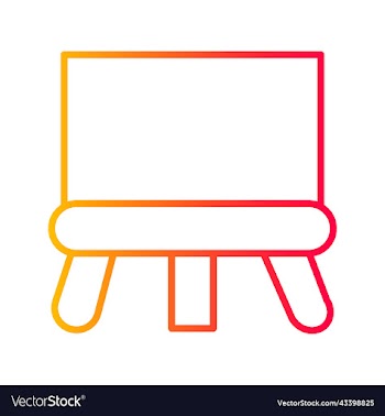 school blackboard with table desk outline icon