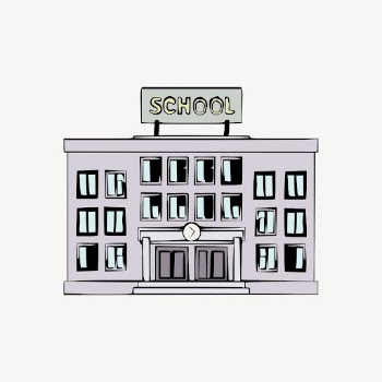 School building clipart, architecture illustration | Free Vector - rawpixel