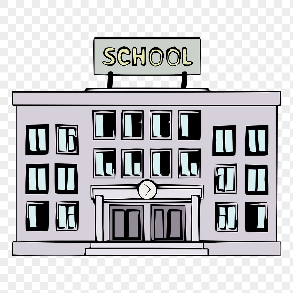 School building png sticker, architecture | Free PNG - rawpixel