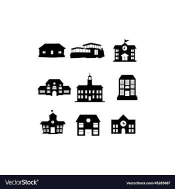 school building set creative design