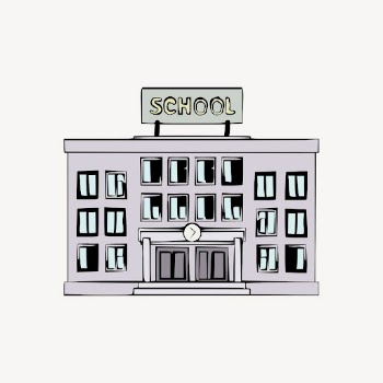 School building sticker, architecture illustration | Free PSD - rawpixel