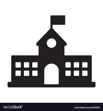 school building with flag filled icon