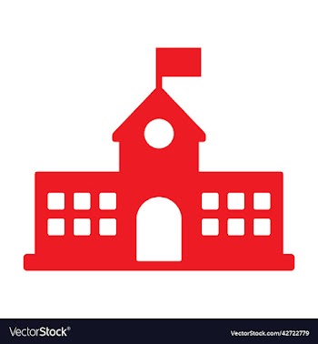 school building with flag filled icon
