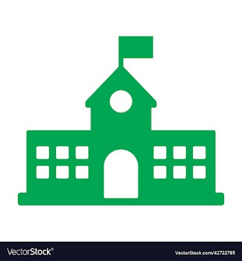 school building with flag filled icon