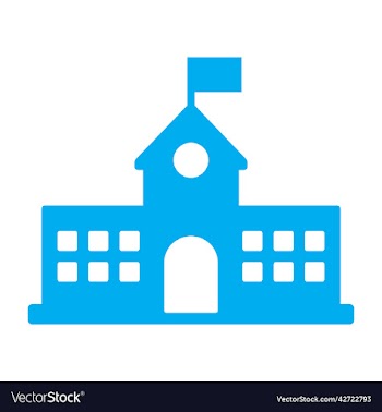school building with flag filled icon