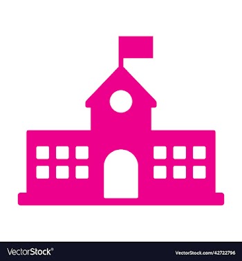 school building with flag filled icon