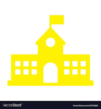 school building with flag filled icon