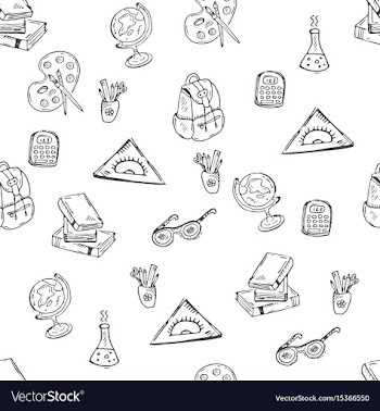 School class pattern with school supplies vector image