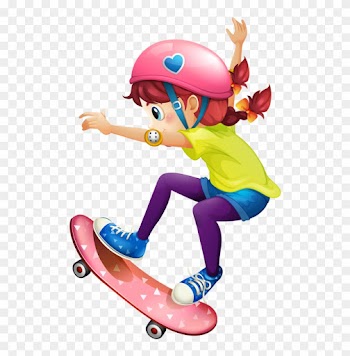 School Clipartgirls - Skate Board Girl Clipart
