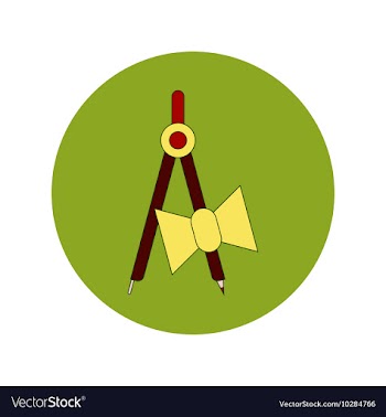 School compass flat icon of vector image