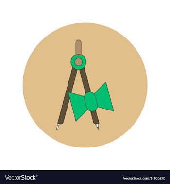 School compass flat icon of vector image