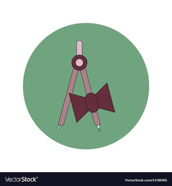 School compass flat icon of vector image