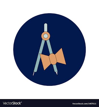 School compass flat icon of vector image