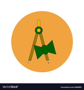 School compass flat icon of vector image