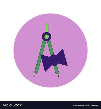 School compass flat icon of vector image