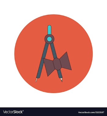 School compass flat icon of vector image