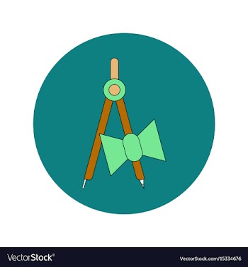 School compass flat icon of vector image