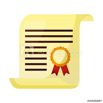 school graduation certificate diploma document vector illustration