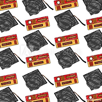 school graduation hat and books background