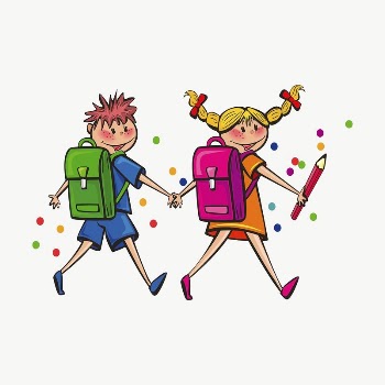 School kids clipart, illustration vector. | Free Vector - rawpixel
