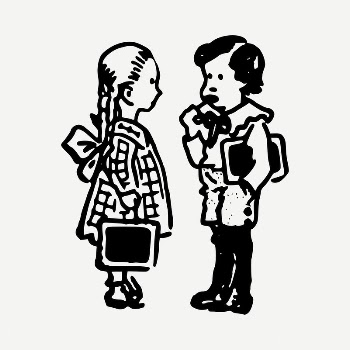 School kids  drawing, vintage | Free PSD - rawpixel