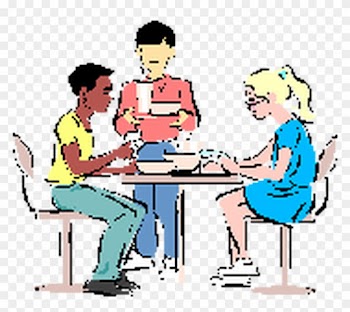 School Lunch Table Clipart - Sitting People Eating In Restaurant Png