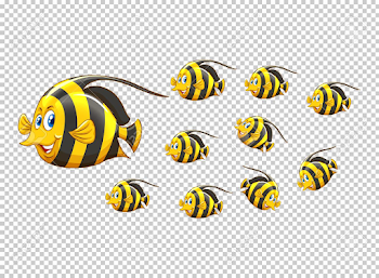 School Of Fish On Transparent Background Illustration Royalty Free ...