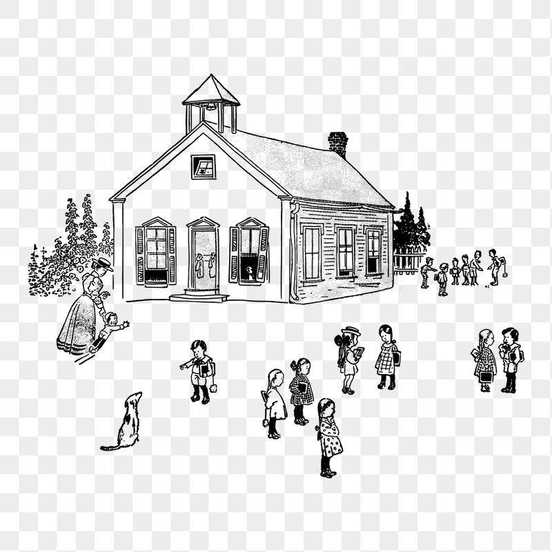 School png sticker, vintage illustration, | Free PNG - rawpixel
