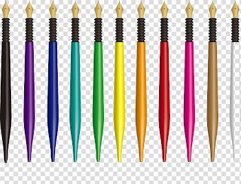 School supplies Drawing, A row of colorful pen creative transparent background PNG clipart