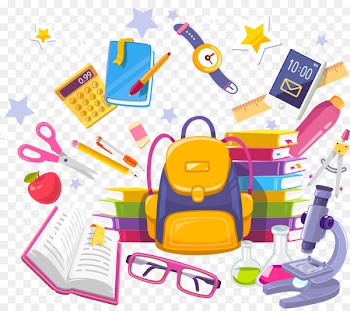 School supplies Notebook Illustration - Vector cartoon school bags and books 