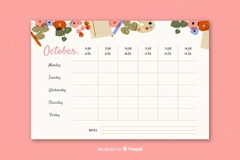 School timetable in flat style Free Vector