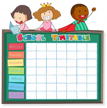 School timetable template Free Vector
