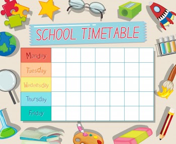School timetable template Free Vector