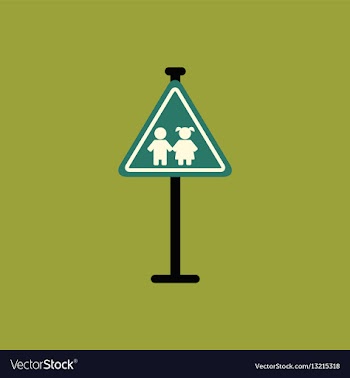 School warning road sign kids road symbol vector image