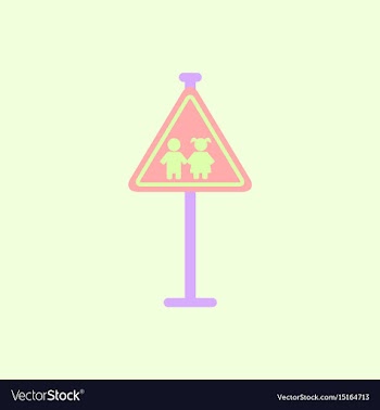 School warning road sign kids road symbol vector image