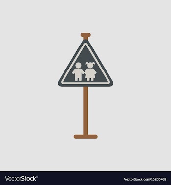 School warning road sign kids road symbol vector image