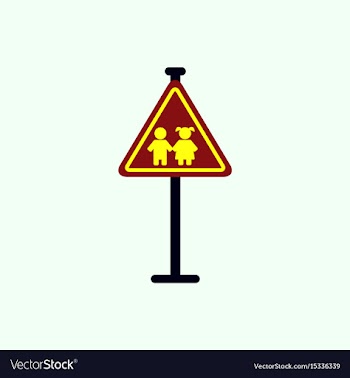 School warning road sign kids road symbol vector image