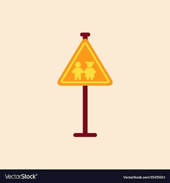 School warning road sign kids road symbol vector image