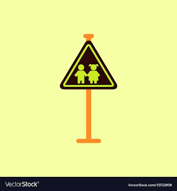 School warning road sign kids road symbol vector image