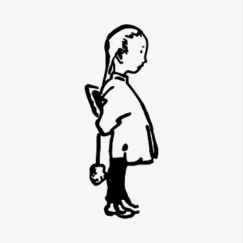 Schoolgirl clipart, vintage hand drawn | Free Vector - rawpixel