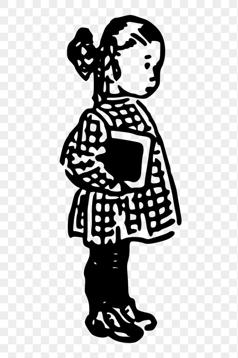 Schoolgirl png sticker, vintage illustration, | Free PNG - rawpixel
