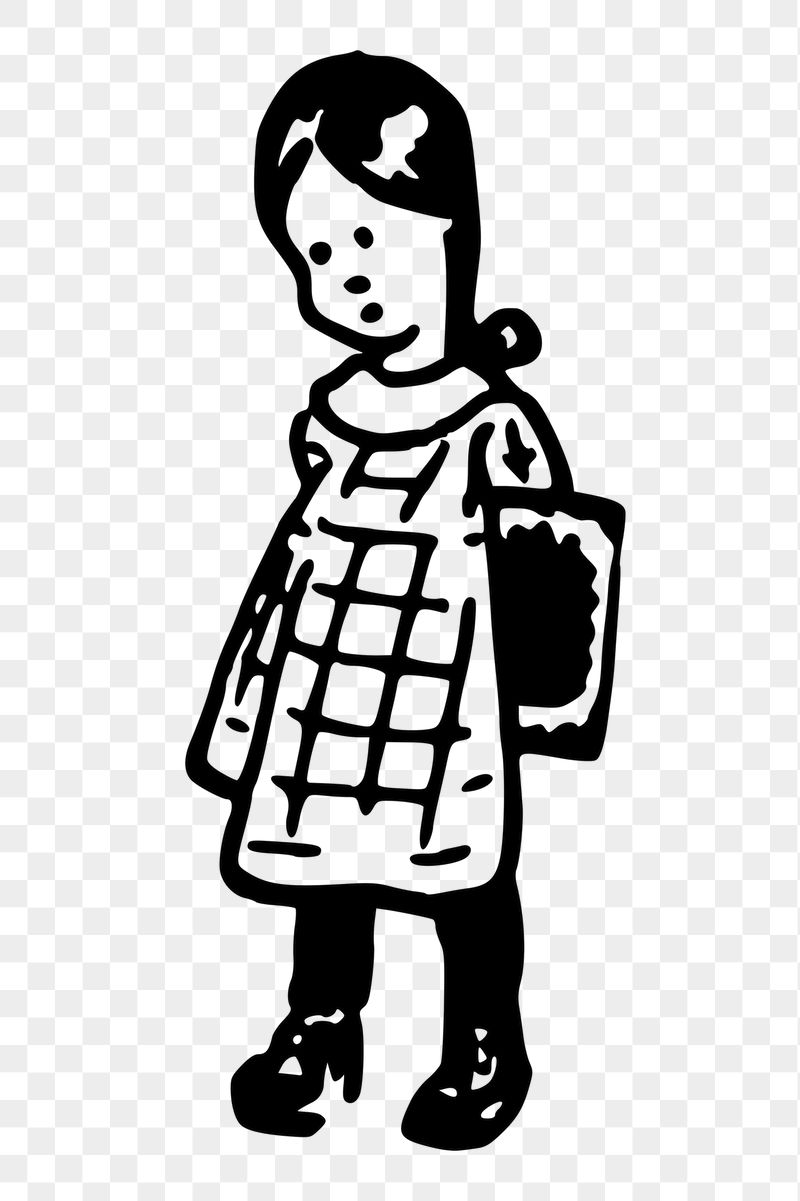 Schoolgirl png sticker, vintage illustration, | Free PNG - rawpixel