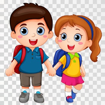Schoolmates Going School cartoon, PNG transparent background