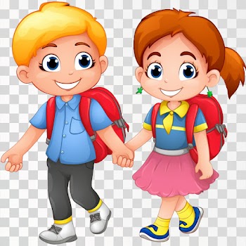Schoolmates Going School cartoon, PNG transparent background
